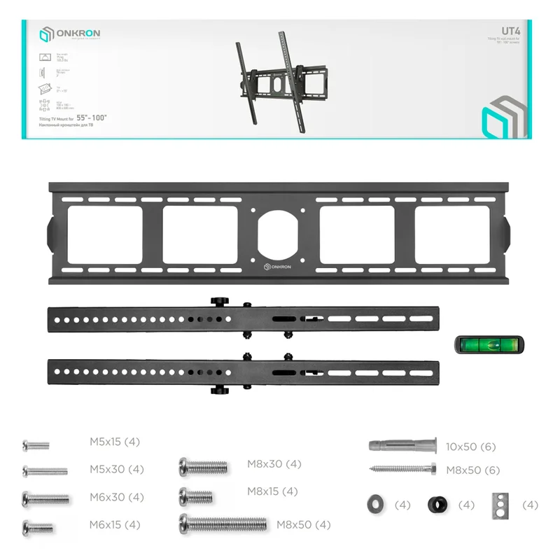 Кронштейн для ТВ 55"-100" наклонный, ONKRON, макс 75, (UT4-B) 5