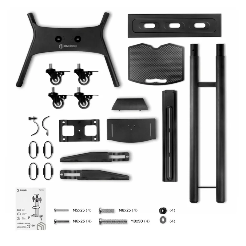 Мобильная стойка для ТВ 40"-70", ONKRON, Black (TS1551-B) 7