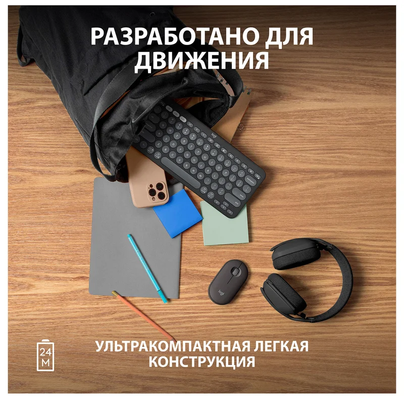 Мышка беспроводная USB/BT Logitech Pebble 2 M350S, Graphite 9