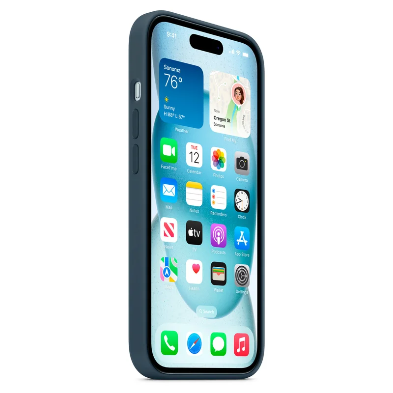 Чехол для iPhone 15, Silicone Case with MagSafe, Storm Blue (MT0N3ZM/A) 7