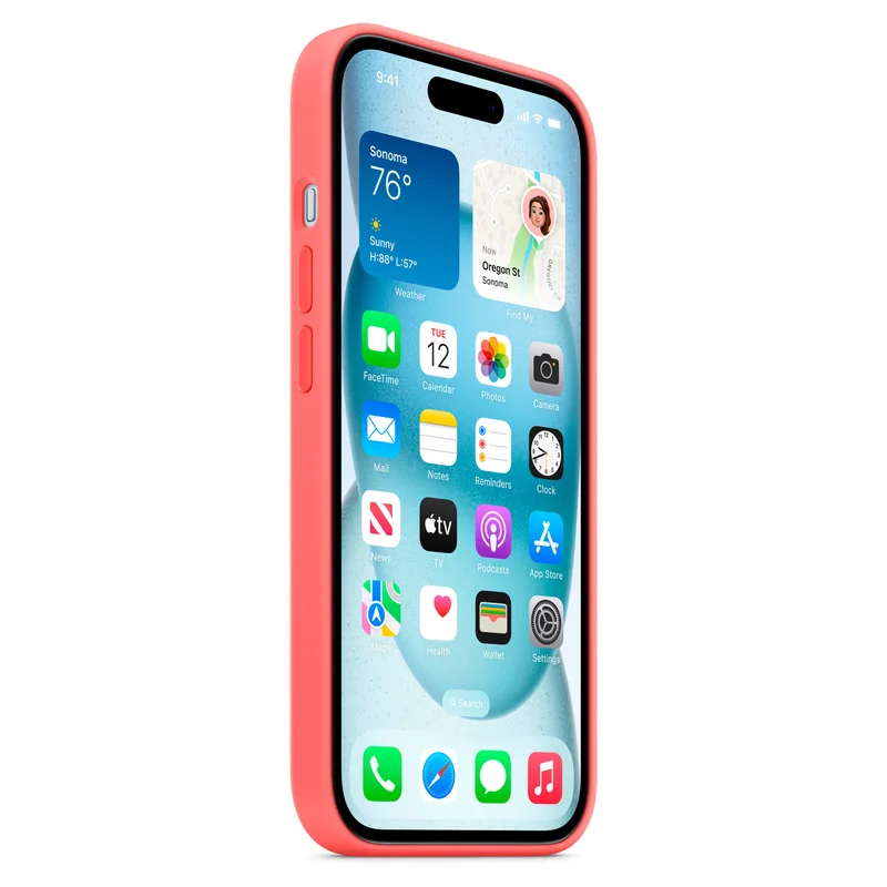 Чехол для iPhone 15, Silicone Case with MagSafe, Guava (MT0V3ZM/A) 7