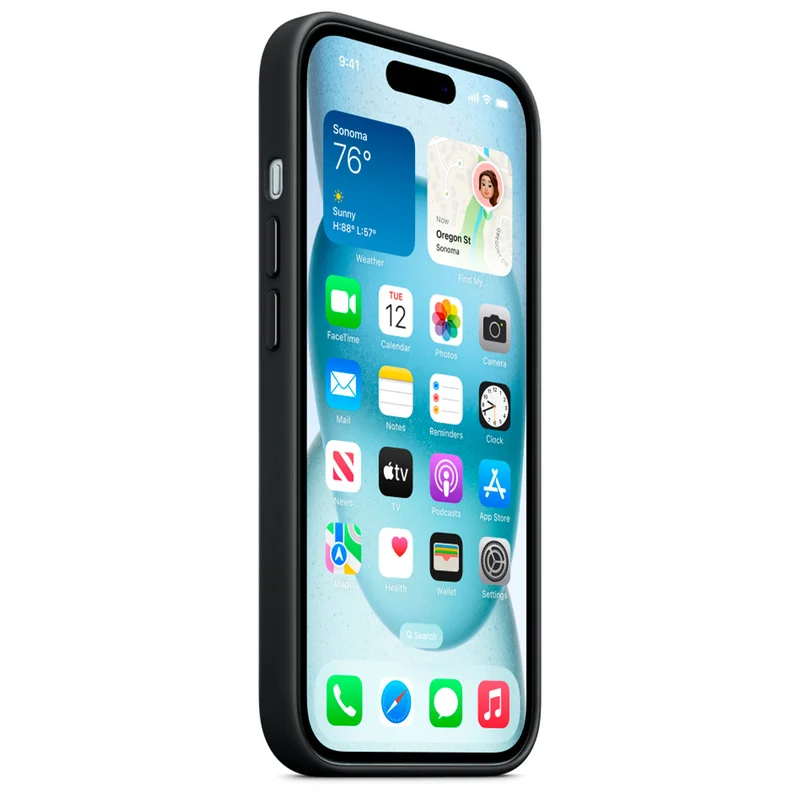 Чехол для iPhone 15 FineWoven Case with MagSafe, Black (MT393ZM/A) 6