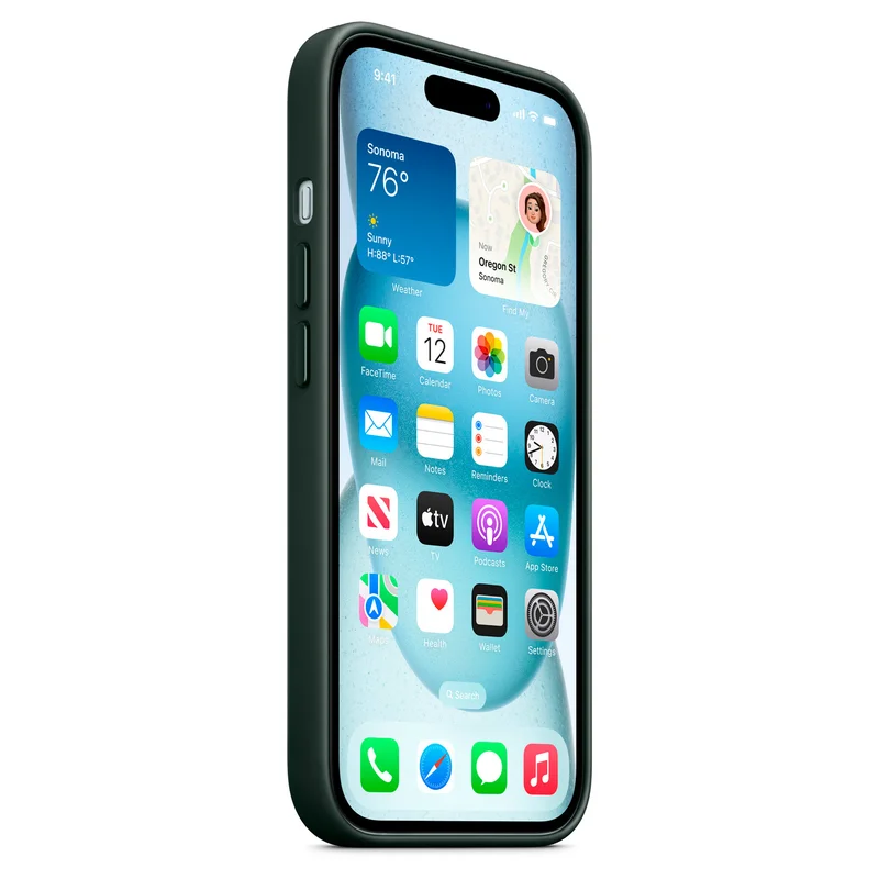 Чехол для iPhone 15 FineWoven Case with MagSafe, Evergreen (MT3J3ZM/A) 7