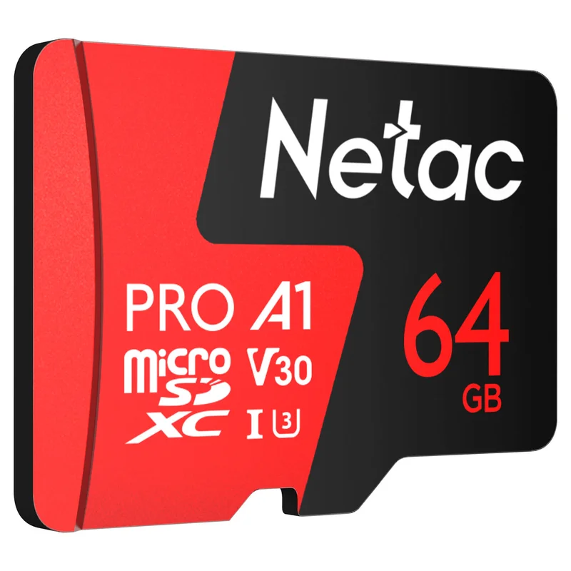 Карта памяти MicroSD 64GB Netac P500 Extreme Pro 100MB/s Class 10, + SD Adapter 2