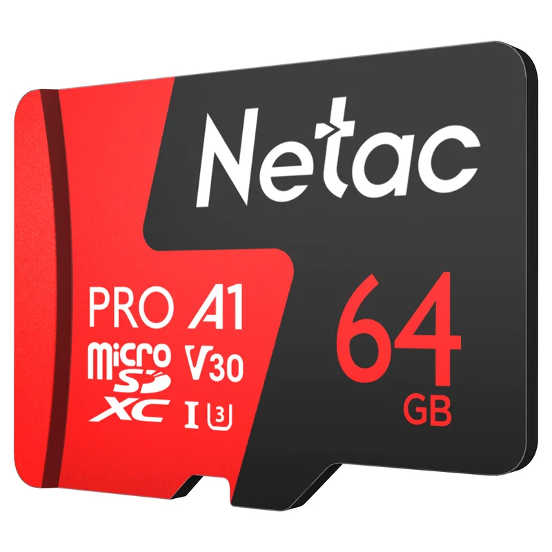 Карта памяти MicroSD 64GB Netac P500 Extreme Pro 100MB/s Class 10, + SD Adapter 3
