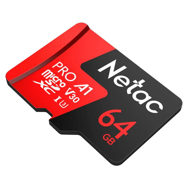 Карта памяти MicroSD 64GB Netac P500 Extreme Pro 100MB/s Class 10, + SD Adapter 5