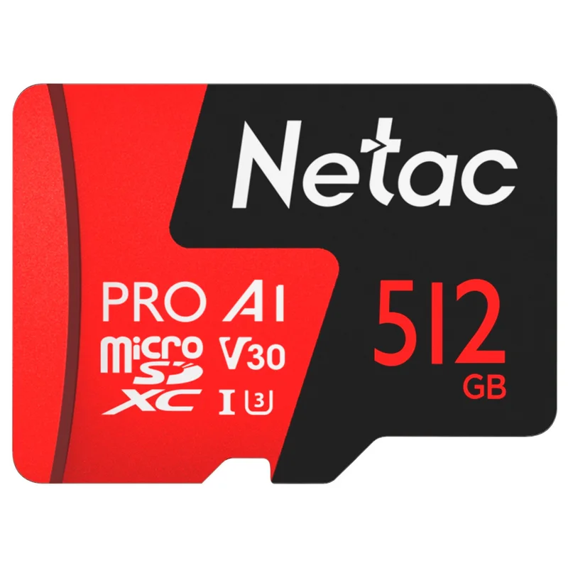 Карта памяти MicroSD 512GB Netac P500 Extreme Pro 100MB/s Class 10, + SD Adapter 2