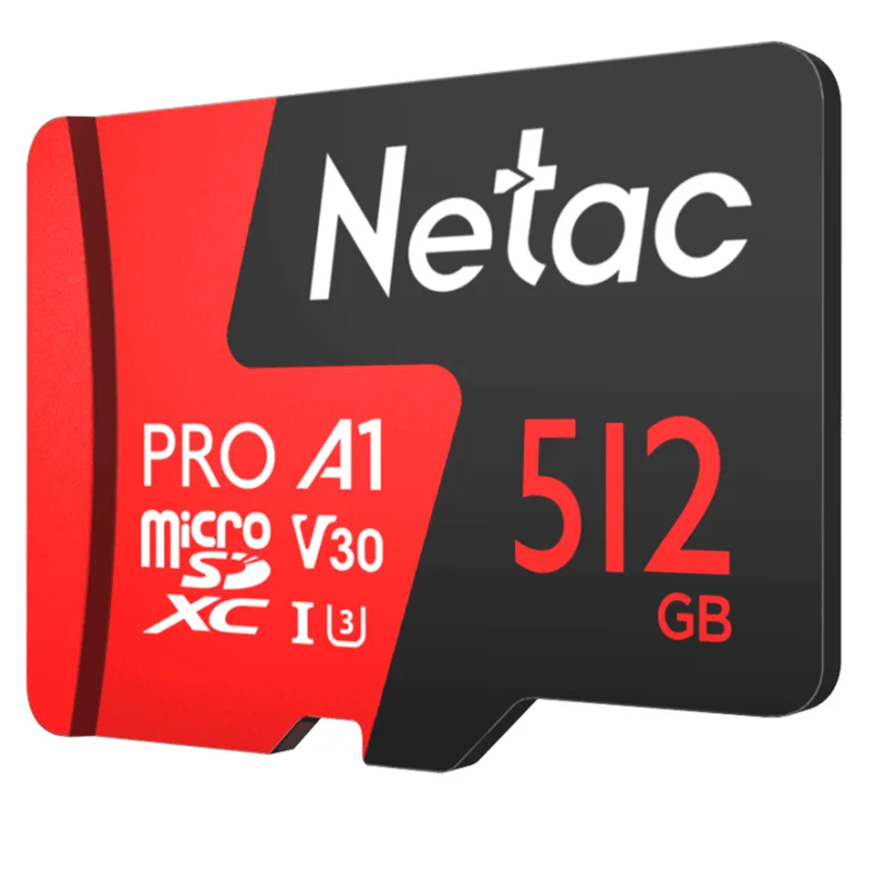 Карта памяти MicroSD 512GB Netac P500 Extreme Pro 100MB/s Class 10, + SD Adapter 3