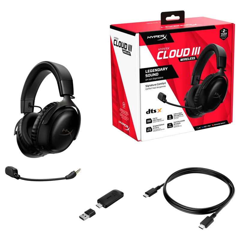 Игровая гарнитура беспроводная HyperX Cloud III, Black (77Z45AA) 7