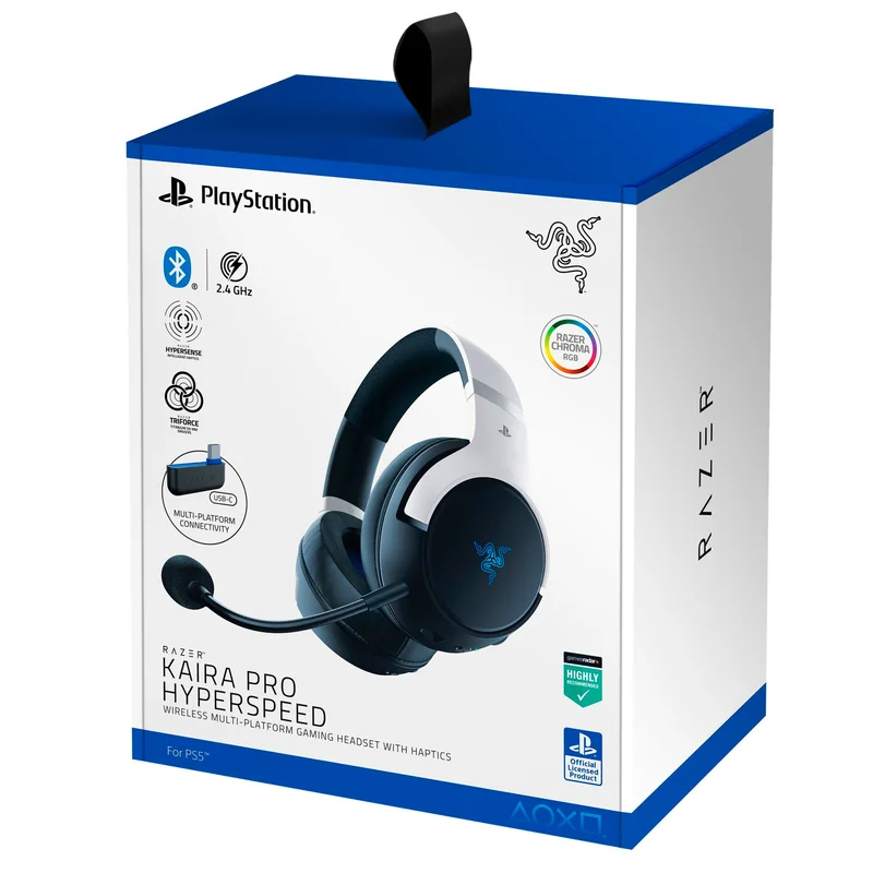 Игровая гарнитура беспроводная Razer Kaira Pro HyperSpeed for PlayStation, White(RZ04-04030200-R3G1) 6