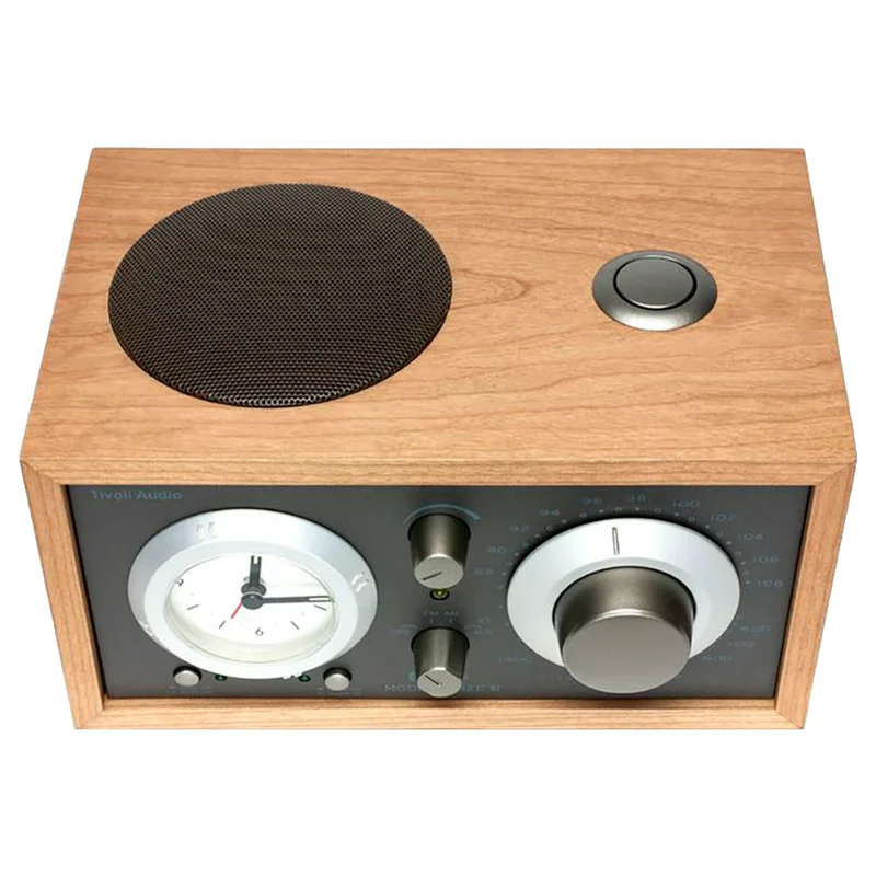 Радиоприемник с часами Tivoli Model Three BT, Вишня/Серый 2