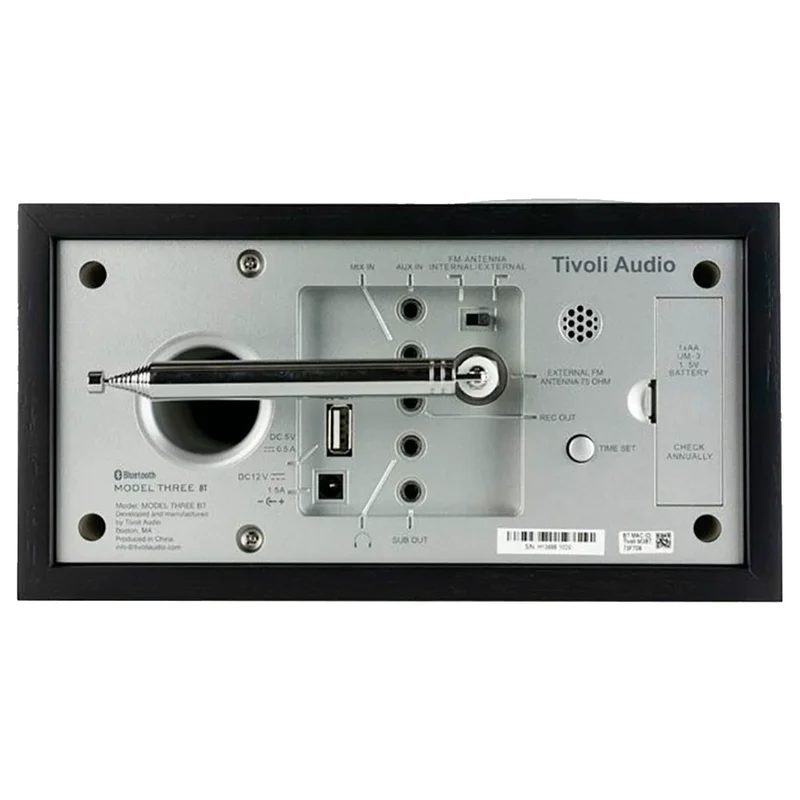 Радиоприемник с часами Tivoli Model Three BT, Черный 5