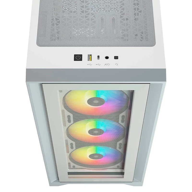 ПК корпус Corsair iCUE 4000X RGB MidTower, window, White EATX (CC-9011205-WW) 3