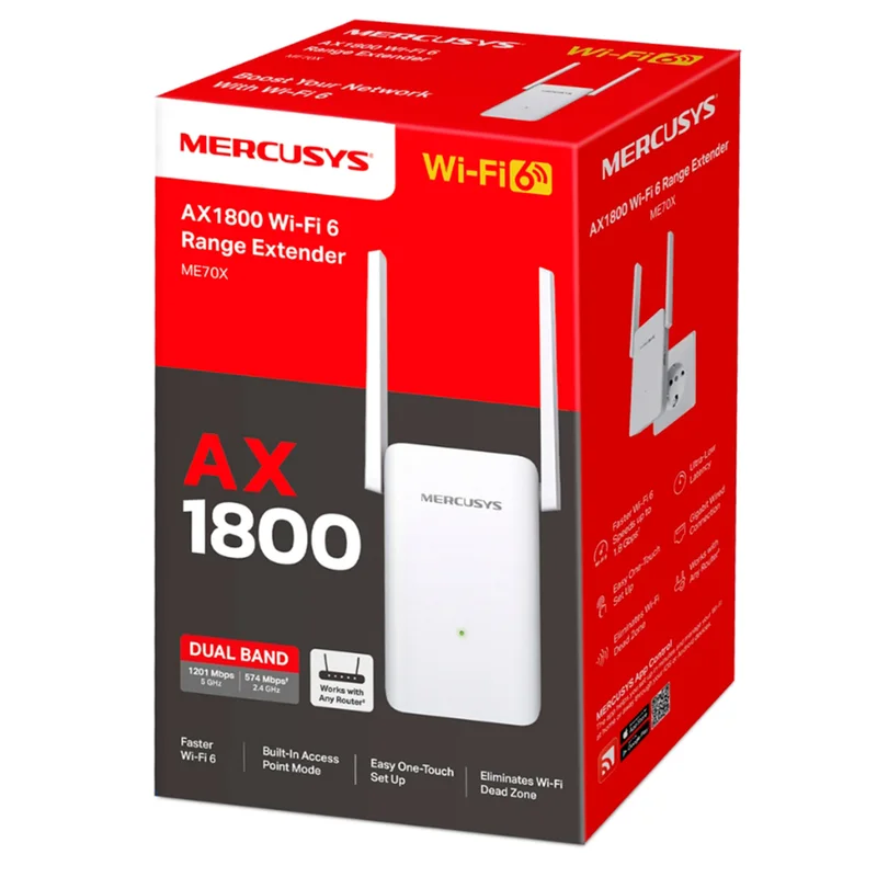 Универсальный усилитель беспроводного сигнала Mercusys ME70X, AX1800 (ME70X) 3