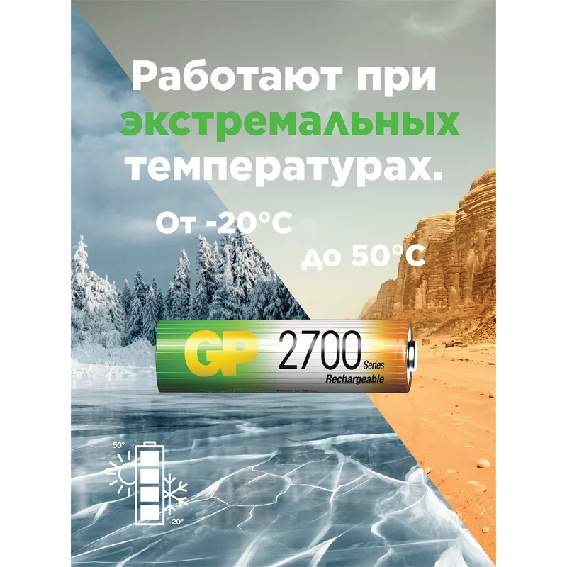 Аккумулятор AA GP Rechargeable 2х2700mAh 6