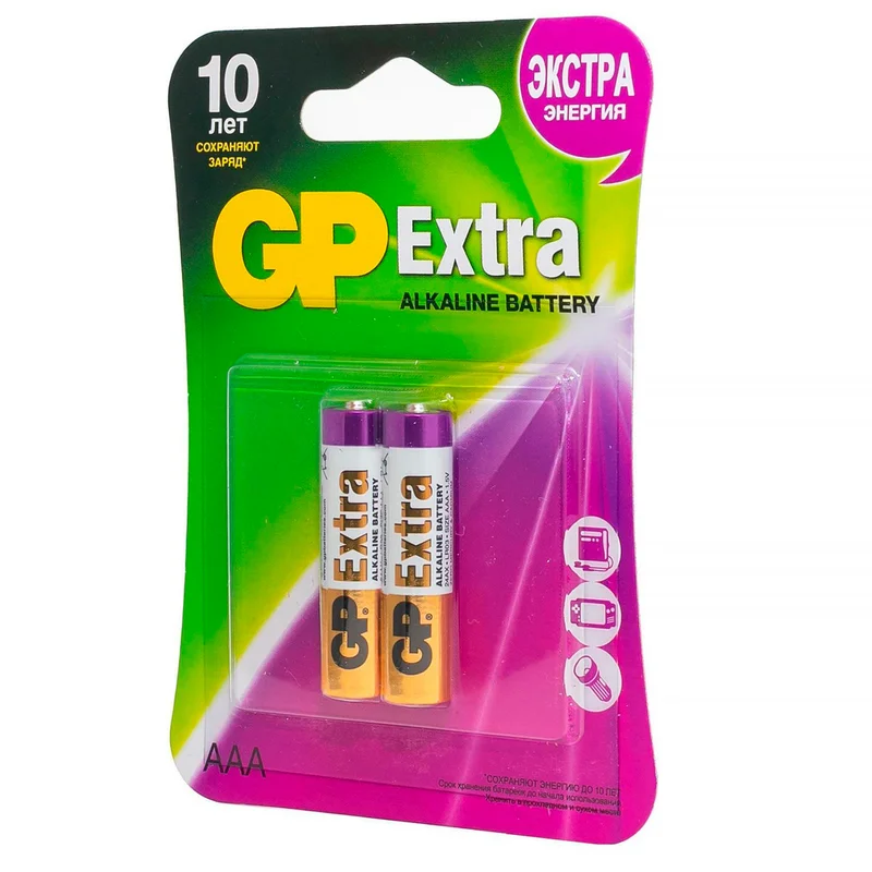 Батарейка AAA 2 шт GP Extra 2
