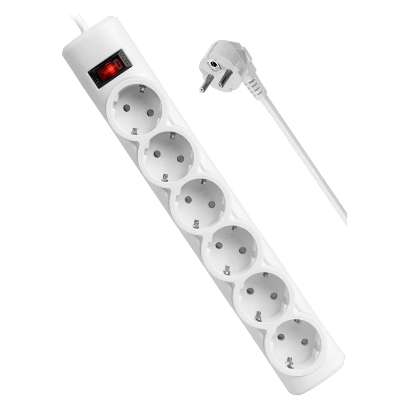 Сетевой фильтр Defender DFS 155, 5м, 6 розеток, 10А, белый (Defender 99493) 3
