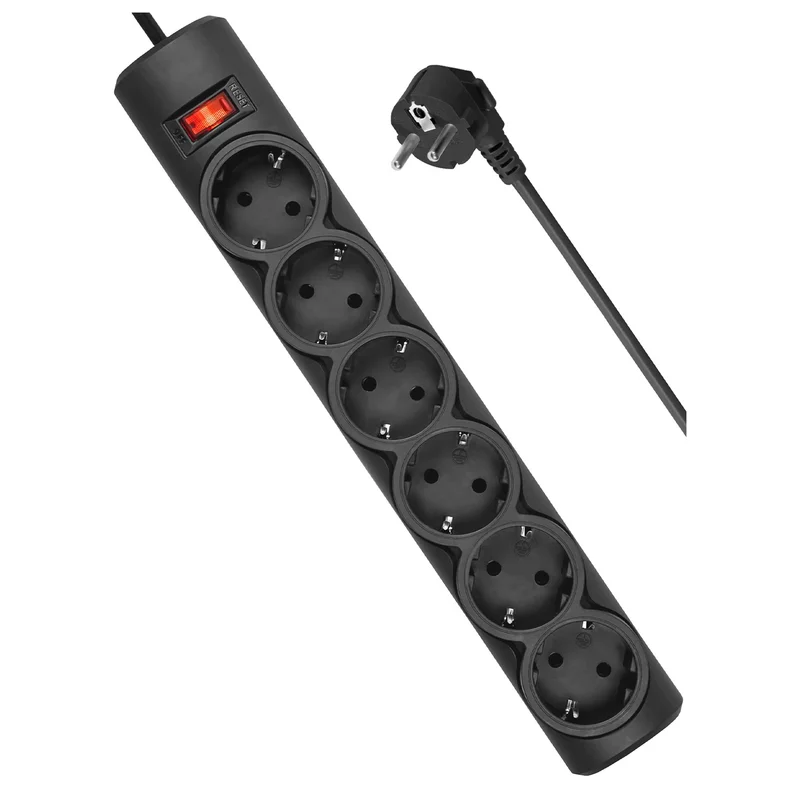 Сетевой фильтр Defender DFS 153, 3м, 6 розеток, 10А, черный (Defender 99495) 2
