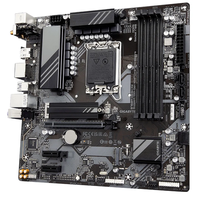 Материнская плата Gigabyte B760M DS3H AX WIFI LGA1700 4DDR5 PCI-E 1x16 2x1 (HDMI+2DP) mATX 3