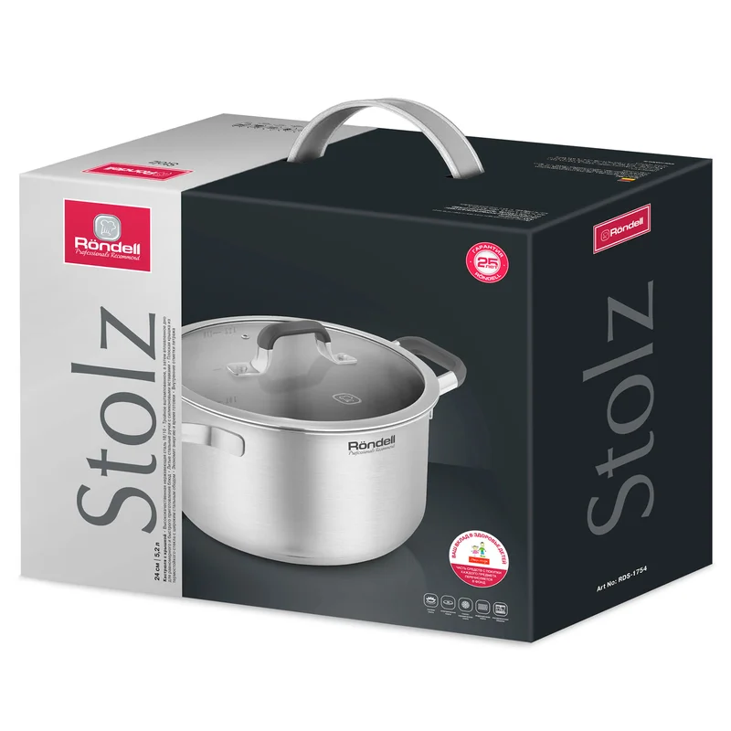 Кастрюля 24см 5,2л Stolz Rondell RDS-1754 4