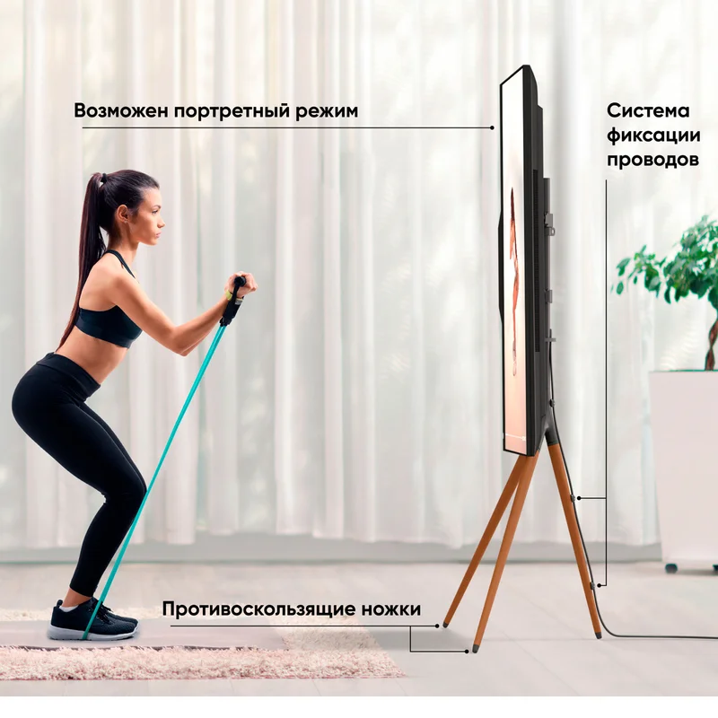 Интерьерная стойка для ТВ 32"- 65", ONKRON, Макс. вес 35 кг (77lbs), (TS1220 Black) 7