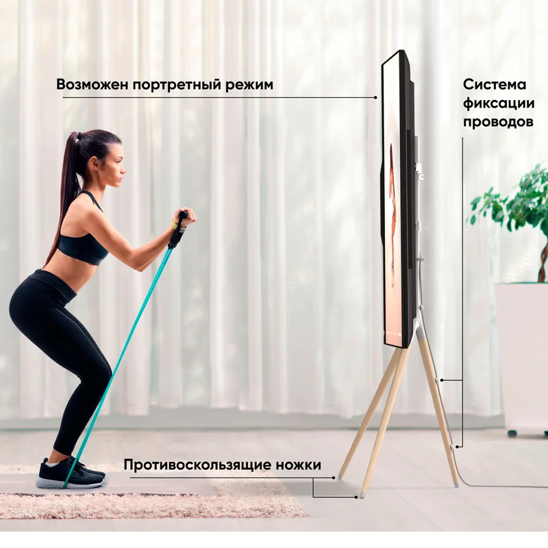 Интерьерная стойка для ТВ 32"- 65", ONKRON, Макс. вес 35 кг (77lbs) (TS1220 White) 7
