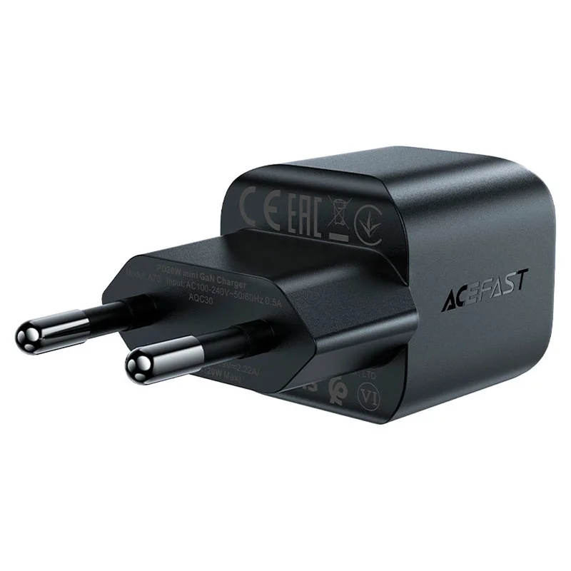 Адаптер питания ACEFAST, 1*USB-C, mini PD20W GaN, black (A73bk - ACEFAST) 2