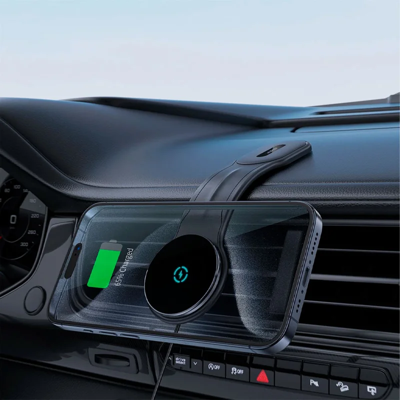 Автомобильный держатель ACEFAST Velcro, с беспроводной зарядкой, black (D21 - ACEFAST) 7