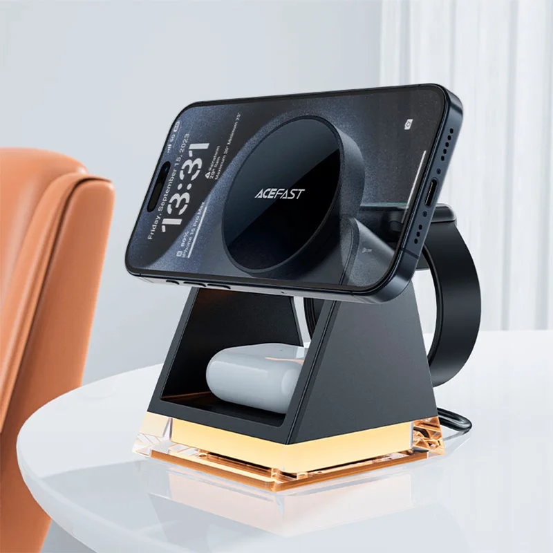 Настольный держатель ACEFAST, с беспроводной зарядкой 3в1, black (E17 - ACEFAST) 4
