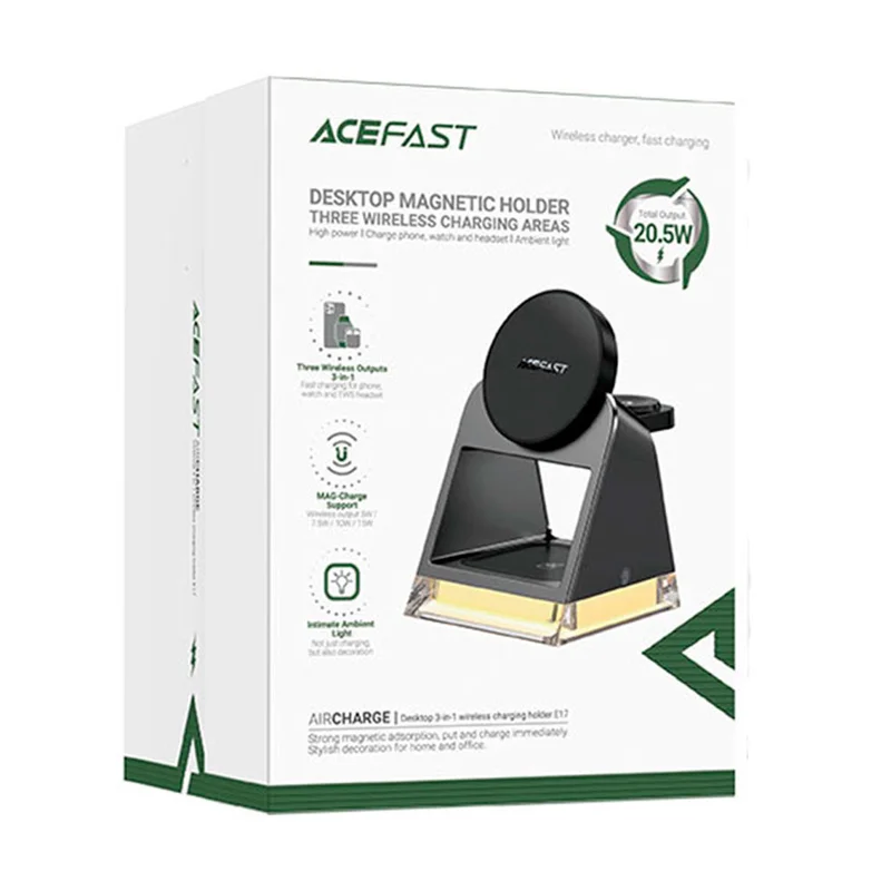 Настольный держатель ACEFAST, с беспроводной зарядкой 3в1, black (E17 - ACEFAST) 7