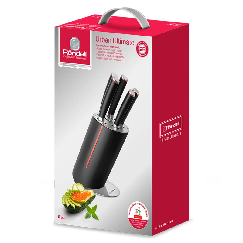 Набор из 5 ножей с блоком Urban Ultimate Rondell RD-1130 7
