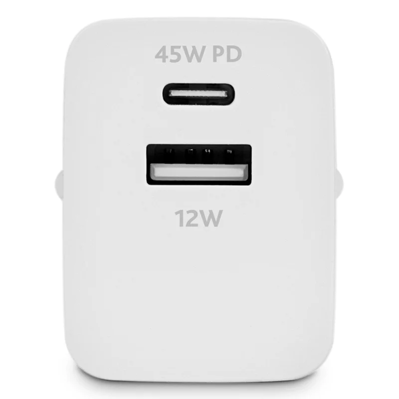 Адаптер питания ttec 45W PD Duo Travel Charger USB-C+USB-A, White (2SCP02B) 2