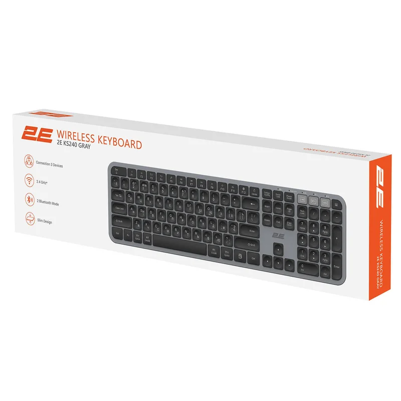 Клавиатура беспроводная 2E KS240, Gray (2E-KS240WG) 10