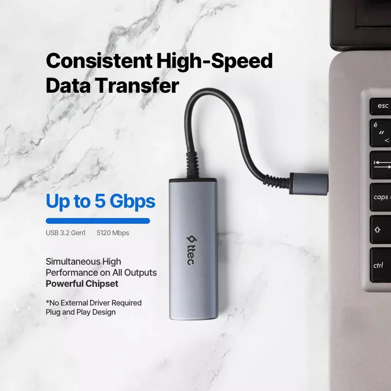 Адаптер ttec USB-C 4 in 1 Multiport (2US01) 10
