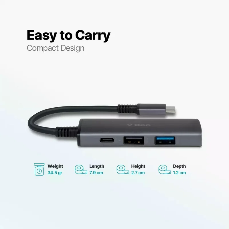 Адаптер ttec USB-C 4 in 1 Multiport (2US01) 6