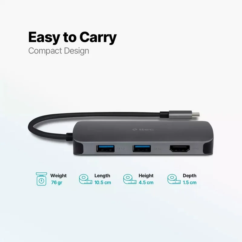Адаптер ttec USB-C 8 in 1 Multiport (2US03) 10
