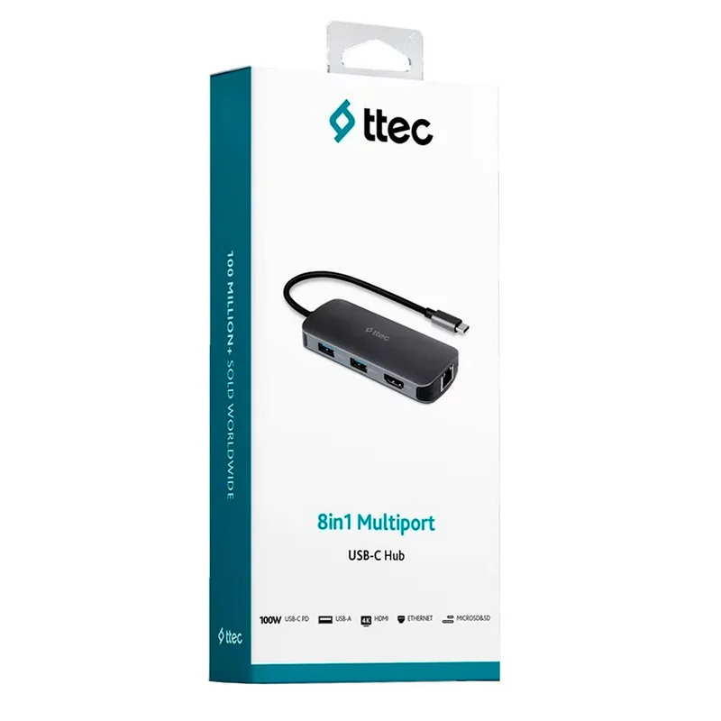 Адаптер ttec USB-C 8 in 1 Multiport (2US03) 5