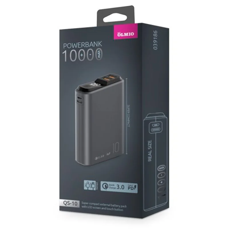 Внешний аккумулятор Olmio QS-10, 10000mAh, midnight (39185) 2