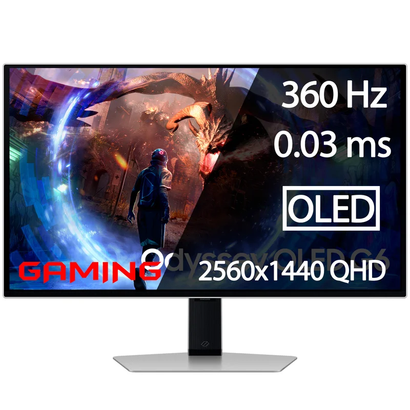 Игровой Монитор 27" Samsung Odyssey G6 LS27DG600SIXCI 2560x1440 16:9 OLED 360 ГЦ (HDMI+DP) Silver