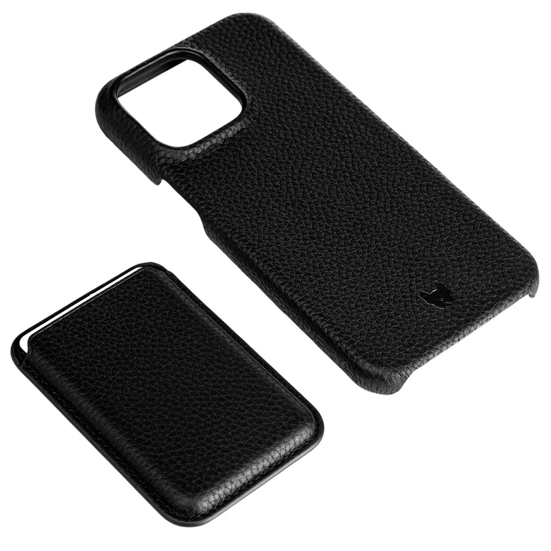 Чехол для iPhone 15 Pro Max, iLera NAPA leather Case 1.0, Black (iLNAPA15PMb) 2