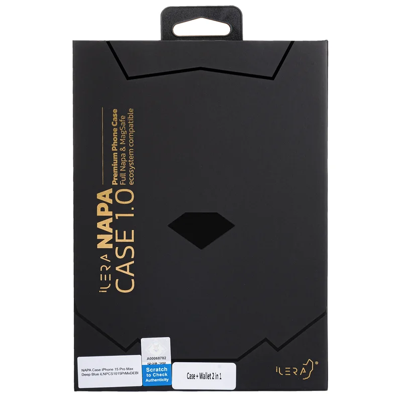 Чехол для  iPhone 15 Pro Max, iLera NAPA leather Case 1.0, Deep Blue (iLNAPA15PRdb) 4