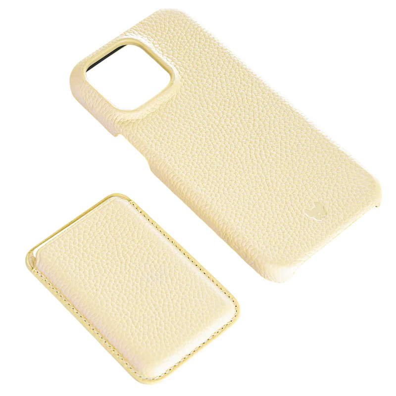 Чехол для  iPhone 15 Pro Max, iLera NAPA leather Case 1.0, Lady Beige (iLNAPA15PMld) 2