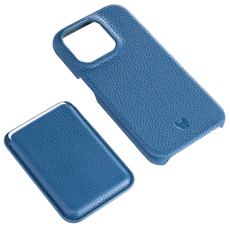 Чехол для  iPhone 15 Pro, iLera NAPA leather Case 1.0, Deep Blue (iLNAPA15Pdb) 3