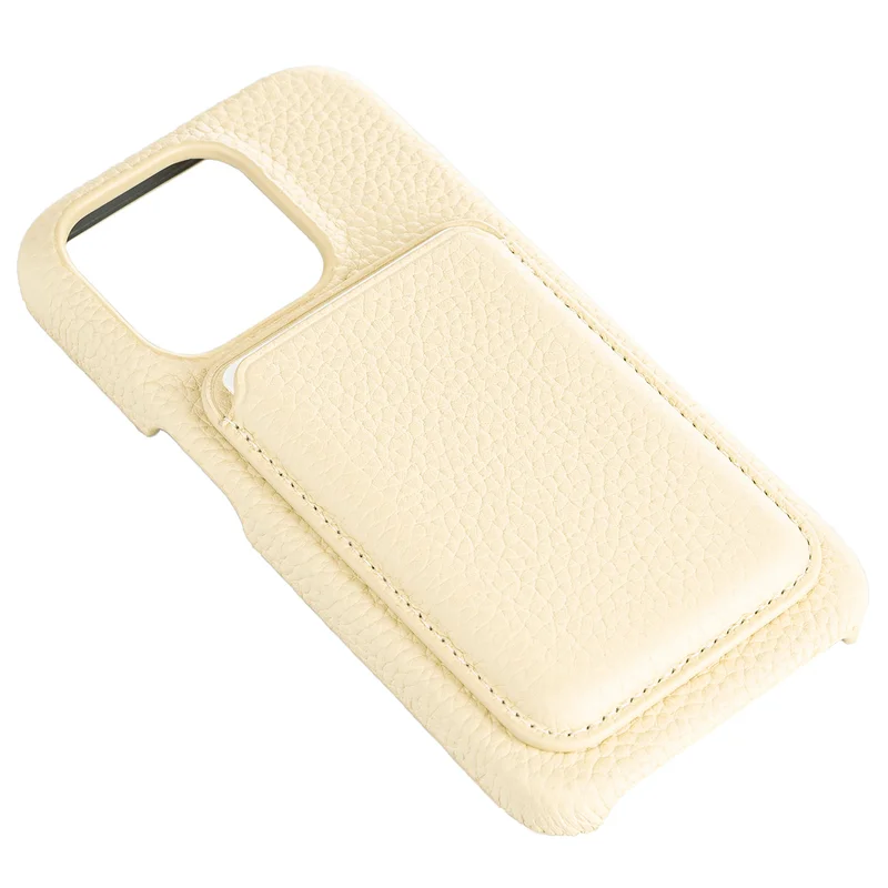 Чехол для  iPhone 15 Pro, iLera NAPA leather Case 1.0 forLady Beige (iLNAPA15Pld) 3