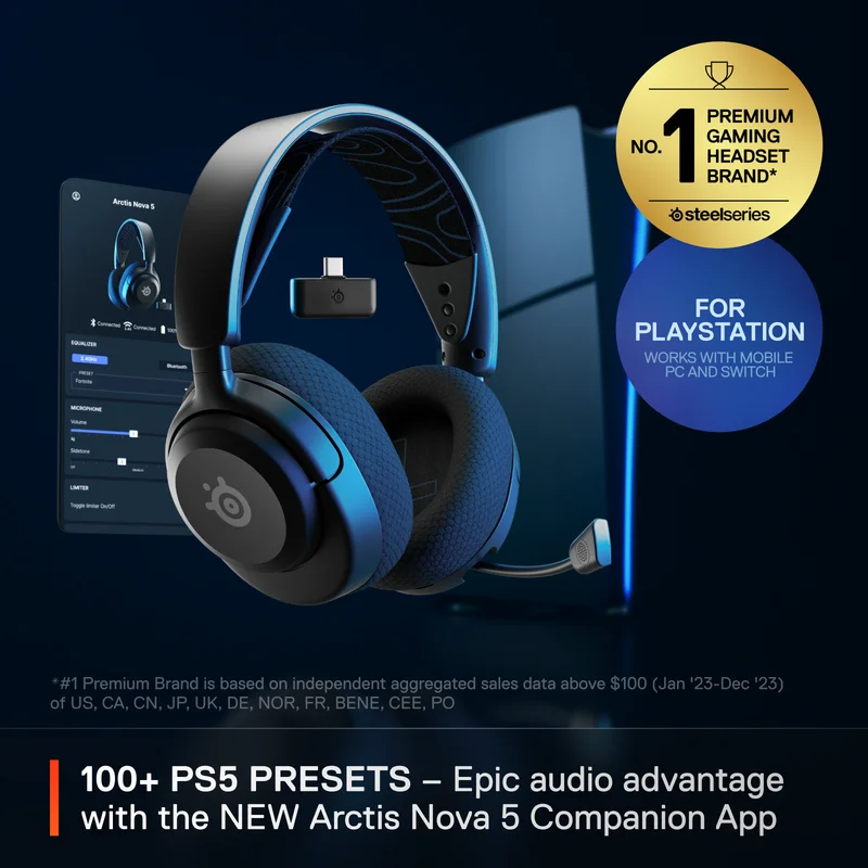 Игровая гарнитура беспроводная SteelSeries Arctis Nova 5P, Black (61673) 9