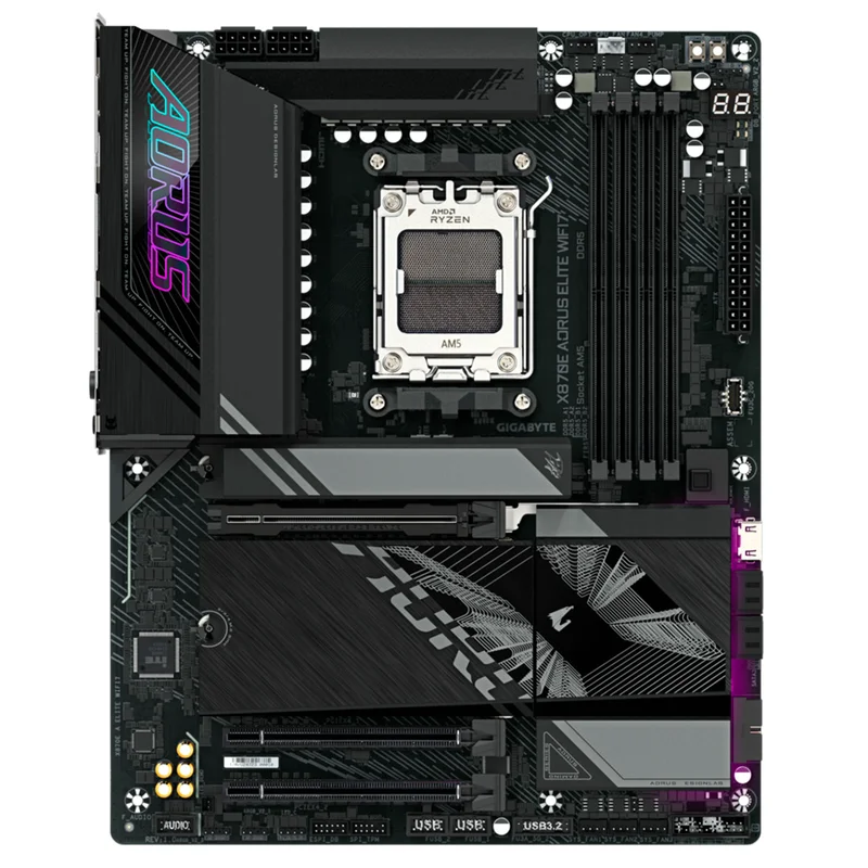 Материнская плата GIGABYTE X870E A ELITE WIFI7 AM5 4DDR5 PCI-E 1x16 (HDMI+2Type-C) ATX 2