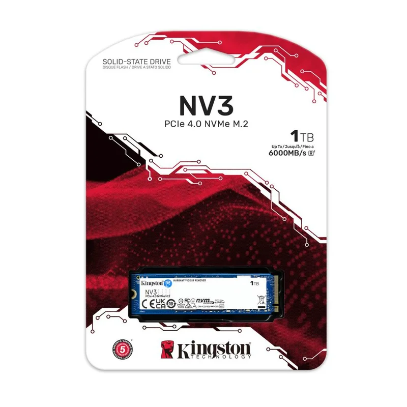Внутренний SSD M.2 2280 1TB Kingston NV3 PCIe 4.0 x4 NVMe 3D TLC [SNV3S/1000G] 3