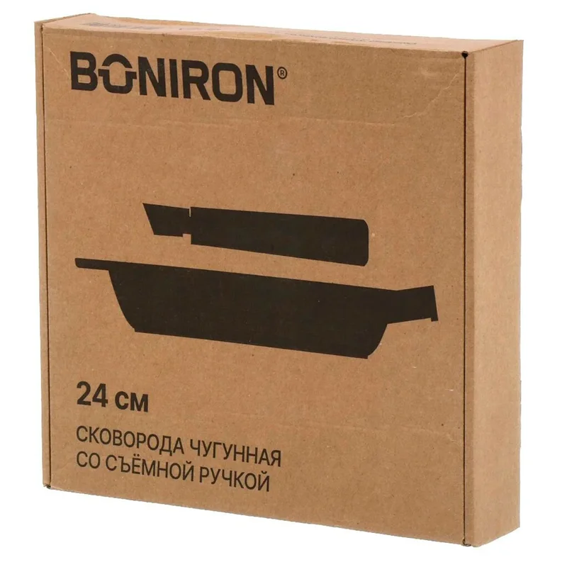 Сковорода чугунная со съемной ручкой 24см Boniron BC 24-02 5