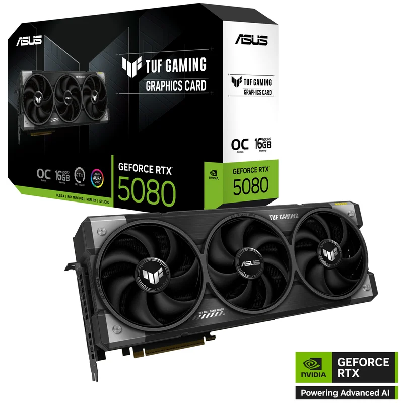 Видеокарта ASUS RTX 5080 TUF Gaming OC Edition 16GB 256bit/G7 (2HDMI+3DP)[TUF-RTX5080-O16G-GAMING] 10