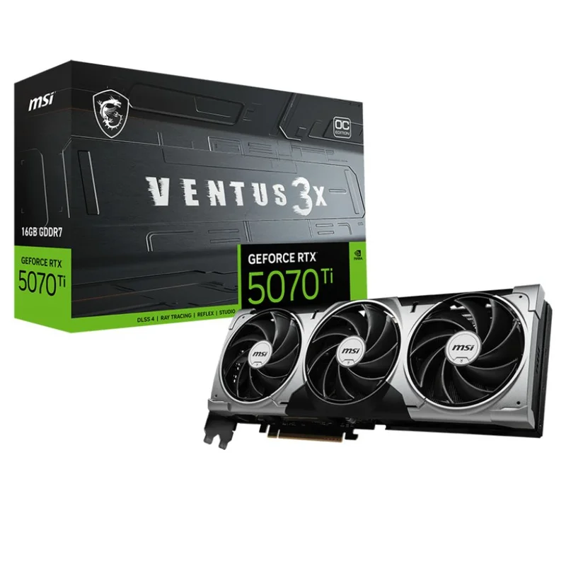 Видеокарта MSI RTX 5070 Ti VENTUS 3X OC 16GB 256bit/G7 (HDMI+3DP)[G507T-16V3C] 5